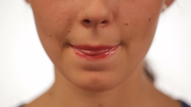 Licking mouth isolated