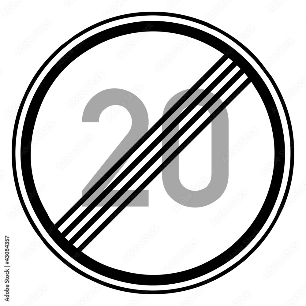 Fototapete Verkehrsschild - Ende Höchstgeschwindigkeit (20)