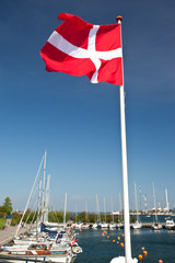 Danish flag and harbour