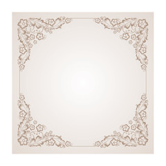 Vintage radial ornament in the square.