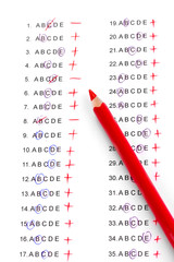 Answers to test questions close-up