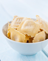bowl of raw ravioli homemade