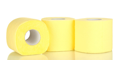rolls of toilet paper isolated on white