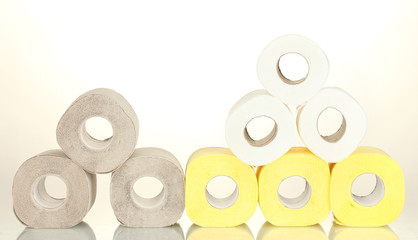 rolls of toilet paper isolated on white