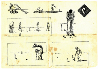 Hand-drawn collection. Popular sports - Croquet.