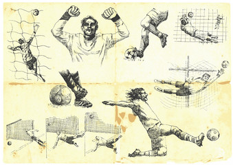 Fototapeta premium Collection of different situations from the football game.