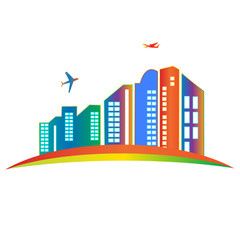 Skyscraper building city logo