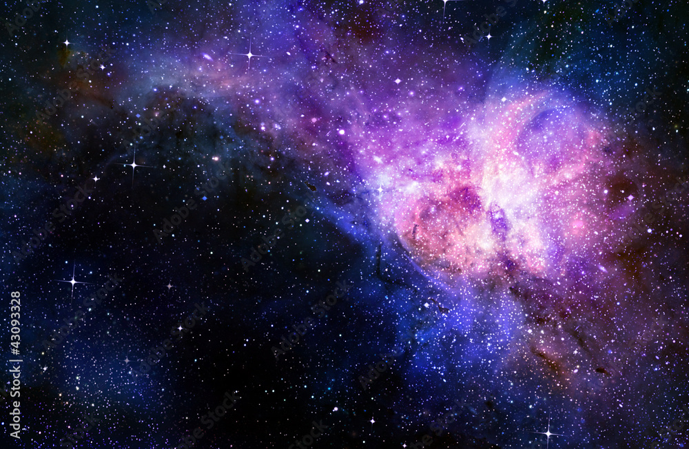Wall mural starry deep outer space nebual and galaxy