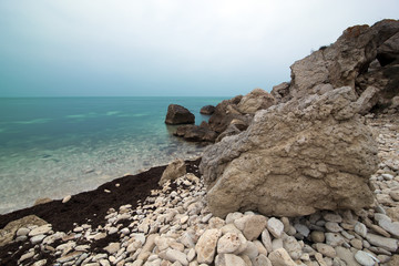 Big stone on the sea coast