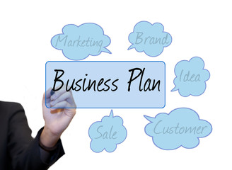 Business woman use hand drawing text on whiteboard