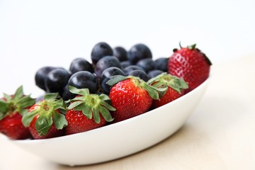 Full plate with strawberries and grapes