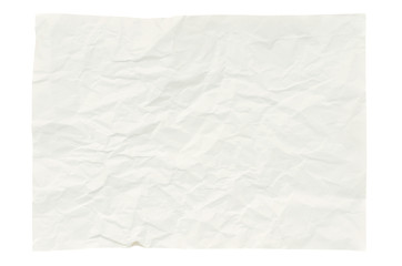 Wrinkled paper isolated on white
