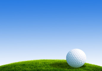 golf ball on the green grass