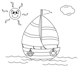 coloring book with ship