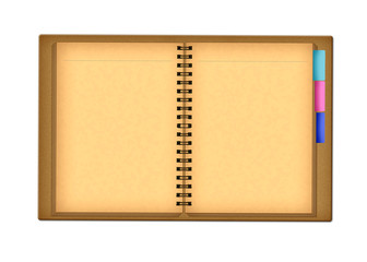 isolated red notebook on white