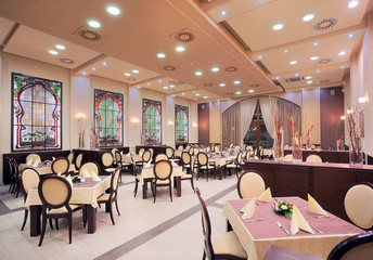Modern hotel restaurant interior
