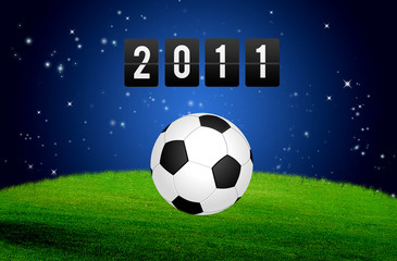 Fototapeta premium Ball on grass field