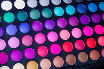 make-up multi colored palette close up