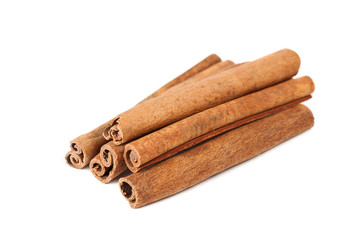 Cinnamon sticks isolated on white background