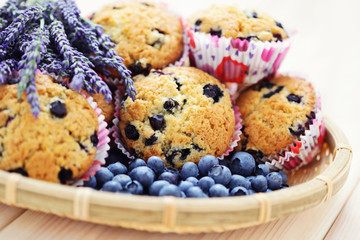 mascarpone and blueberry muffins