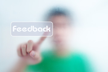 man finger pressing a touchscreen button