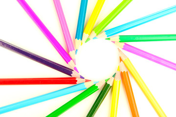 Color pencils isolated on white