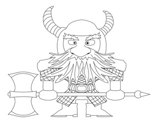 Dwarf warrior, contour