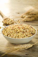 Durum wheat semolina, fregola cruda, typical sardinian pasta
