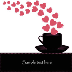 Black cup with hearts