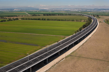 Fototapeta na wymiar Aerial view of motorway