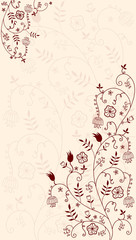 Sketchy Doodle Vine and Flower Scroll Vector Illustration