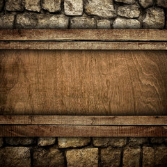 wood board on stone