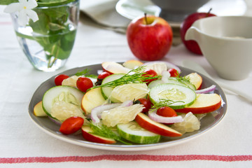 Apple  and Grapefruit salad with yogurt dressing