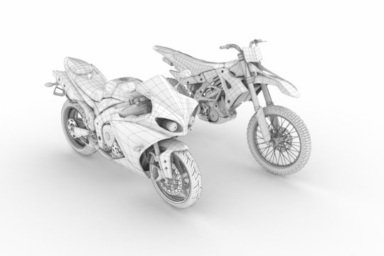wire motorbike on white background