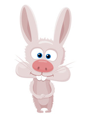 Funny cartoon rabbit. Vector illustration