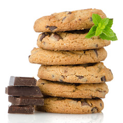Chocolate chip cookies with chocolate parts