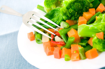 Mixed vegetables on a plate