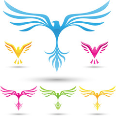 vector illustration of  various birds icons