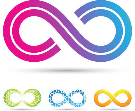 Vector illustration of infinity symbols in retro style