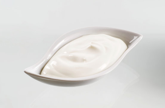 Bowl of white yogurt