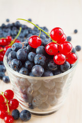 Blueberries and redcurrant