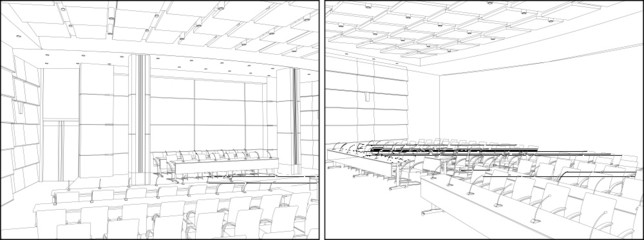 Conference Hall Interior Vector 01