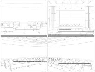 Conference Hall Interior Vector 04