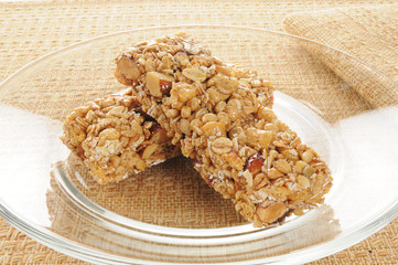 Granola bars on a plate