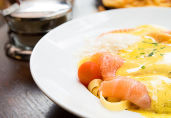 pasta and smoked salmon