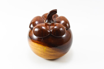 Wood mangosteen on white background.