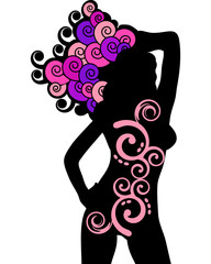 woman vector silhouette for beauty salon, tattoo, hairstyle, or for your any use