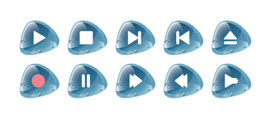 Digital Player Button Set - Fresh & Futuristic