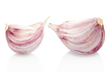 Garlic clove on white, clipping path included