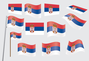 set of flags of Serbia vector illustration